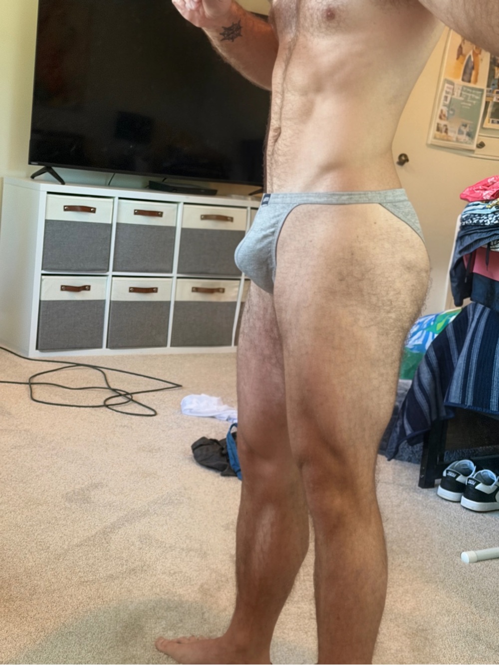 Men's light gray string bikini Briefs Underwear NWOT - Picture 4 of 4